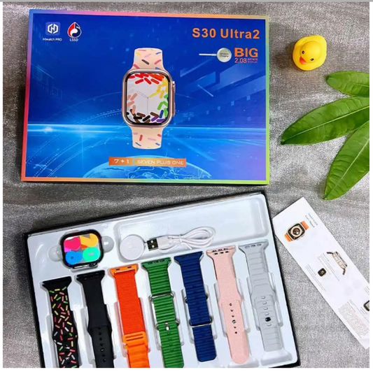 S30 Ultra2 Smart Watch 2.01″ HD Big Screen With 7 Straps